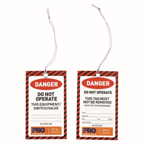 PRO SAFETY TAG (DANGER) 125 X 75MM (PKT OF 100)